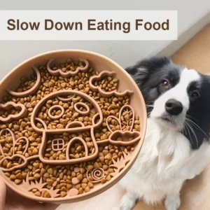 New Mushroom Dog Slow Food Bowl Silicone Pet Bowl Anti-choking Slow Food Pet Planet Silicone Bowl Suction Cup Licking Pad 2 in 1