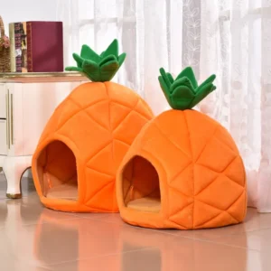 Winter Pet House Semi Enclosed Christmas Warmth Pineapple Pet Nest Dog Warmth Detachable Washable Soft Cat Nest Pet Supplies2024