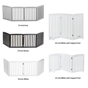 3/4 Panels 24/36'' Dog Gate Safety Barrier Folding Pet Fence Playpen Multi-Color