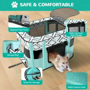 Foldable Portable Pet Playpen Cat Delivery Room For Pet Birthing Center Crates Kennel Outdoor Indoor Dog Playpen Travel Camping